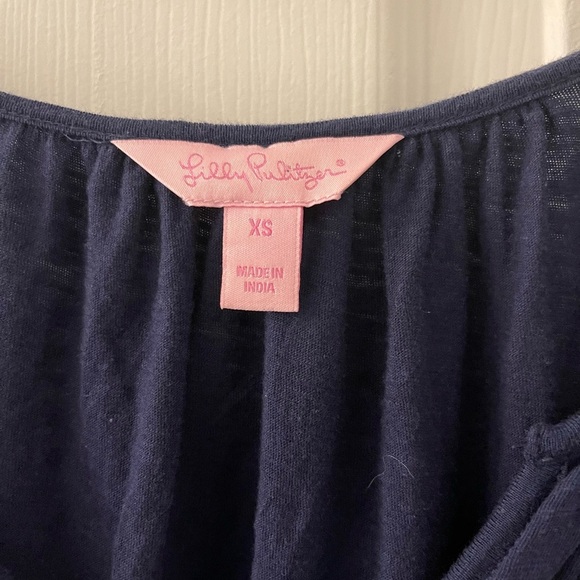 Navy Blue Lilly Pulitzer Tassel Shirt! - Picture 3 of 4